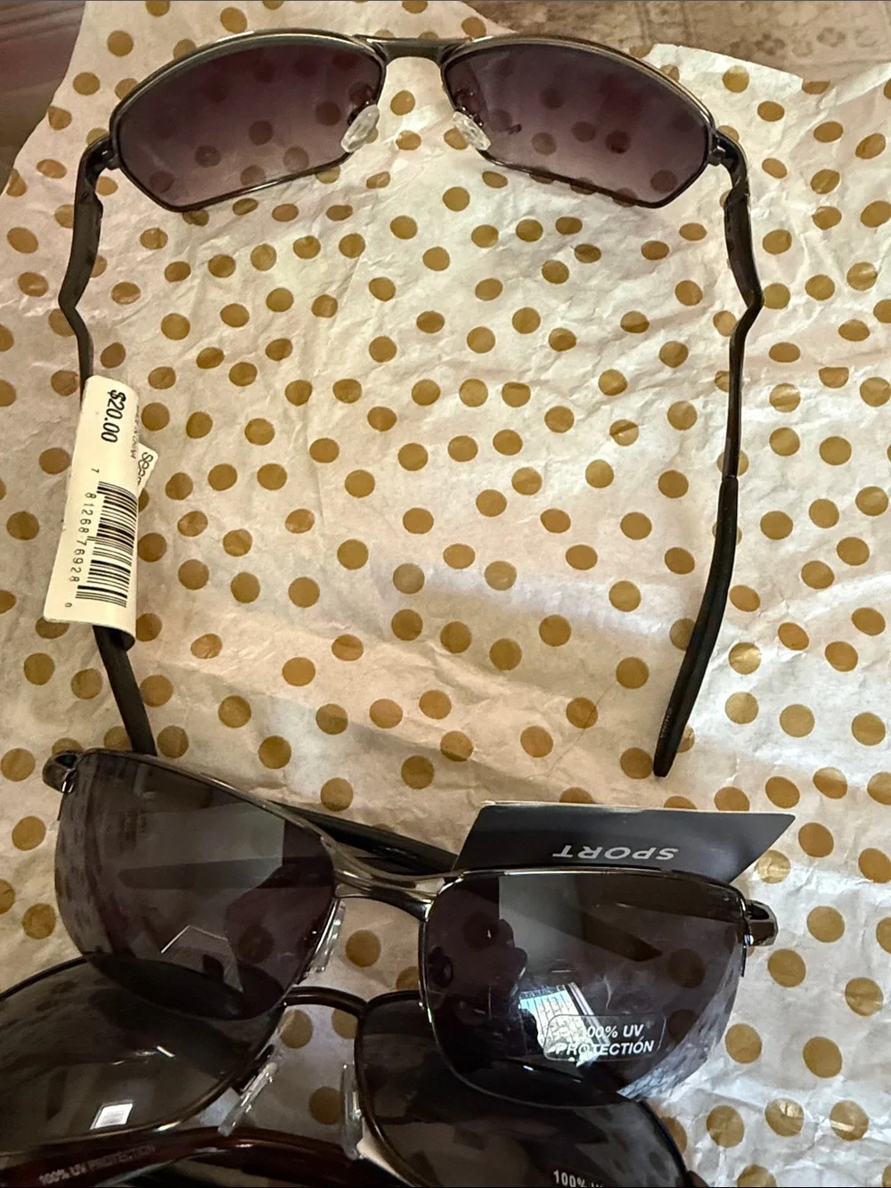 Sears Men's Sunglasses Black Frames with Dark Smoke Lenses